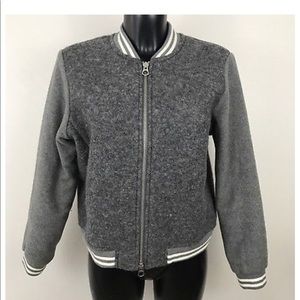 Madewell Gray Dugout Bomber Jacket Sz L